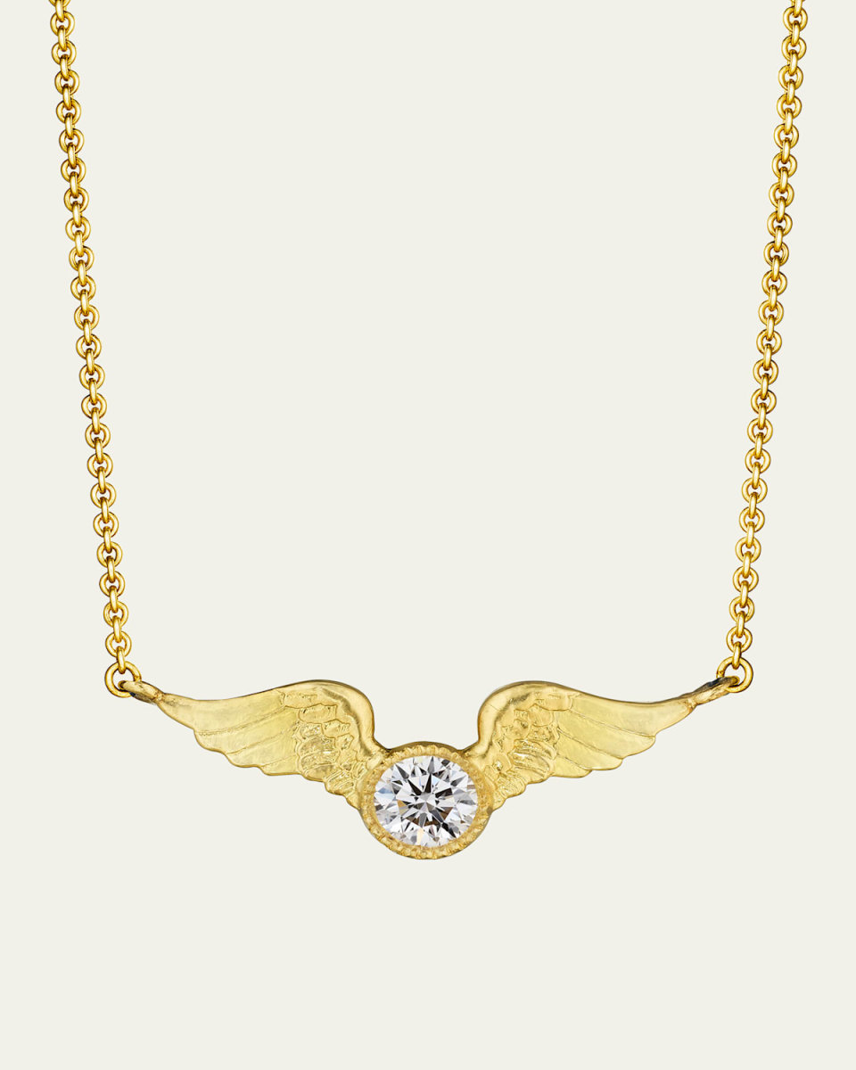 18K Yellow Gold Small Victory Diamond Necklace
